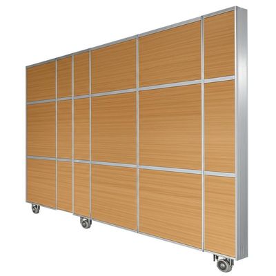 良い価格 Customized Wooden Acoustic Partition Wall with 56dB Sound Insulation and 304 Stainless Steel Rollers オンライン