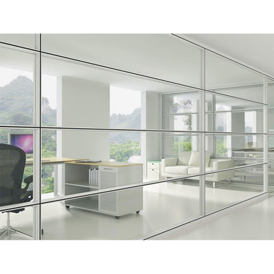 良い価格 Modern Glass Partition Wall with Stainless Steel 304# Accessories 100mm Thickness and 4500mm Height for Office Spaces オンライン